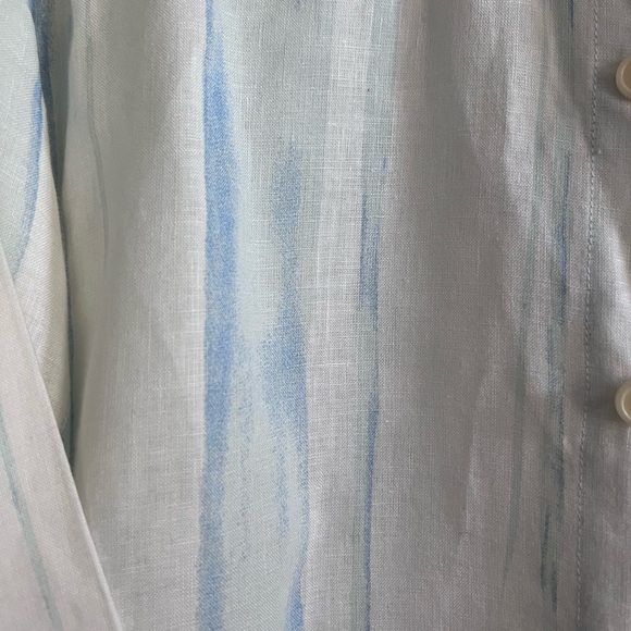 NWT - TOMMY BAHAMA RELAX  Aqua Breezer Long sleeve Stripe Linen Men Shirt Size M - Picture 3 of 5